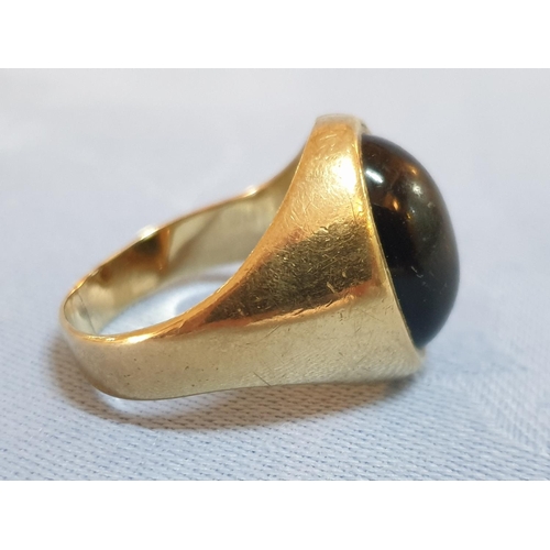 166 - 9ct Gold Men's Ring with Black Stone, Total Weight 9.3gr

* Tested with XRF Metal Analyser *