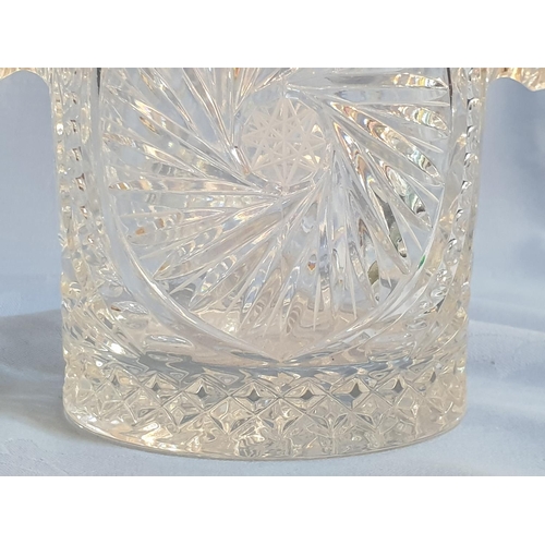 212 - Bohemia Czech Republic Crystal Ice Bucket with White Metal Ice Tong