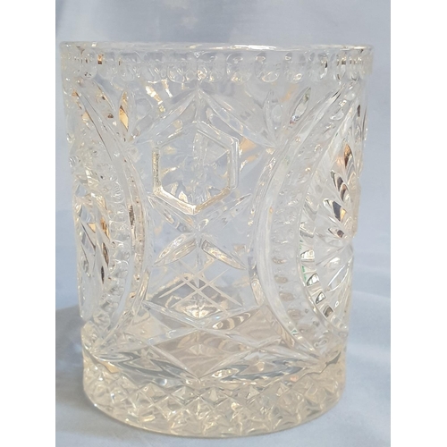 212 - Bohemia Czech Republic Crystal Ice Bucket with White Metal Ice Tong