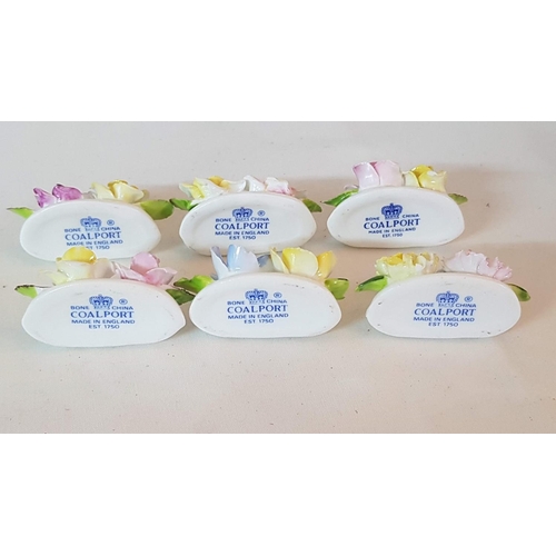 59 - Mini Porcelain Tableware; Set of 6 x Coalport Flower Name and Holder and 2 x Mini Ornaments Coalport... 