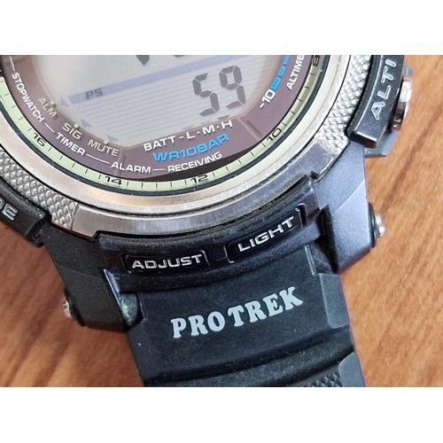 111 - Casio ProTrek Outdoor Wrist Watch, (Model: PRW-2000/3172), Featuring Triple Sensors; Compass, Barome... 