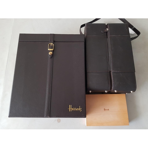 839 - Harrods Champagne Carrier (31 x 11 x 37.5cm) and Small Wooden Trinket Box (19 x 13.5 x 4cm)