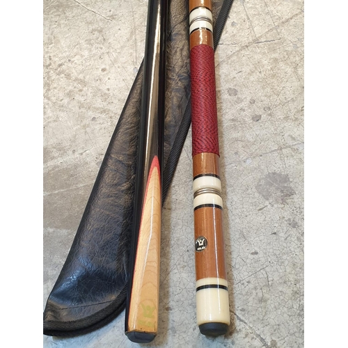 840 - 2 x Riley Snooker / Pool Cues (One with Cover)