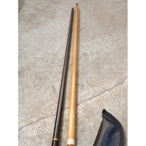 840 - 2 x Riley Snooker / Pool Cues (One with Cover)