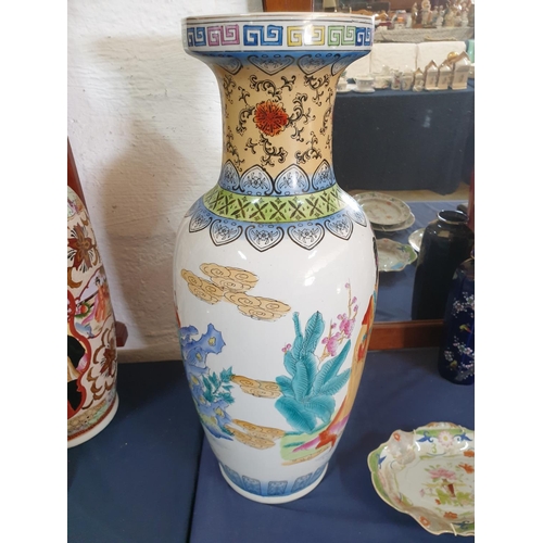 138 - Large Asian Hand Painted  Porcelain Vase (H:61cm)