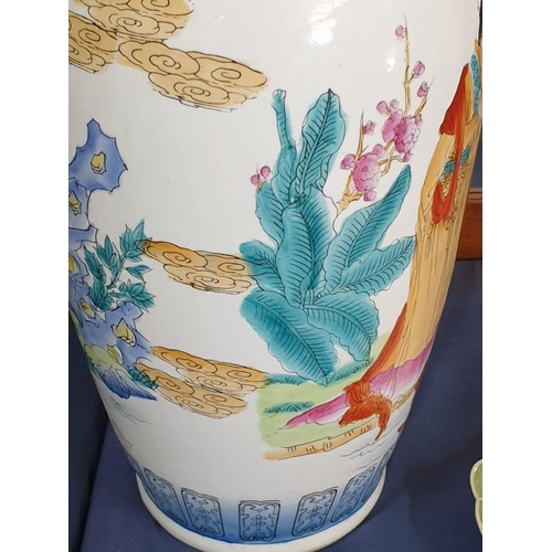 138 - Large Asian Hand Painted  Porcelain Vase (H:61cm)