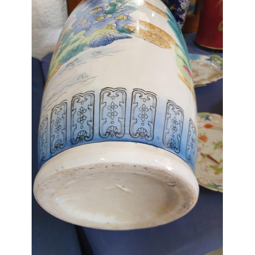 138 - Large Asian Hand Painted  Porcelain Vase (H:61cm)