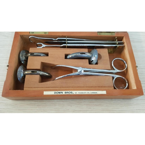 2A - Antique Tracheotomy Set C1940, Made by Down Bros of London for the Air Ministry in Original Box