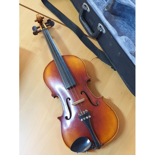 199 - Children's Violin in Hard Case with Large Collection of Notes For Study and Practice