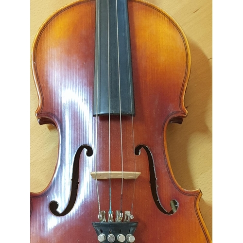 199 - Children's Violin in Hard Case with Large Collection of Notes For Study and Practice