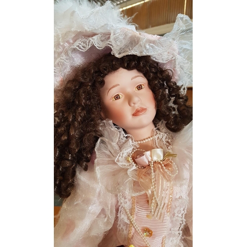 207 - Victorian Style Large Porcelain Doll (H:90cm)