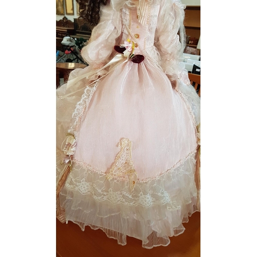 207 - Victorian Style Large Porcelain Doll (H:90cm)