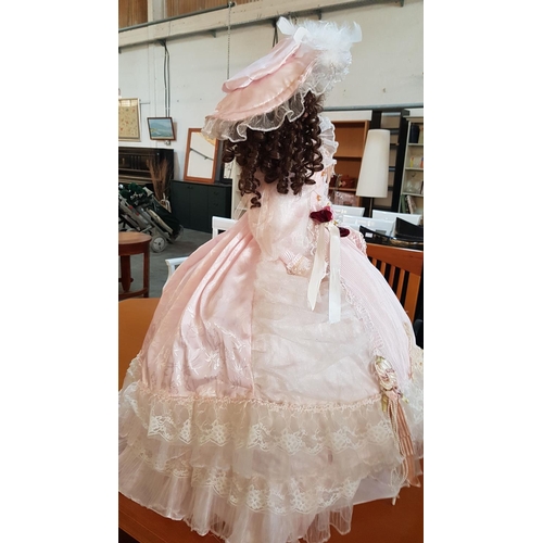 207 - Victorian Style Large Porcelain Doll (H:90cm)