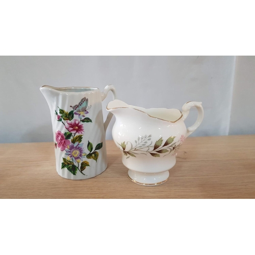 216 - 7 x  Porcelain Milk / Cream Jugs in Different Styles, Pattern, Sizes and Brands (Royal Cale, Paragon... 