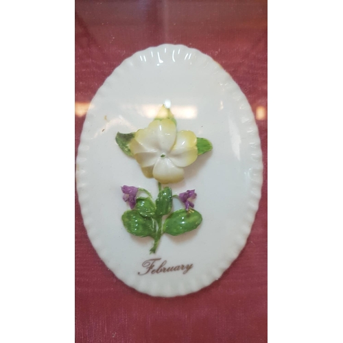 219 - Vintage Porcelain Floral Month Plates (51 x 68cm)