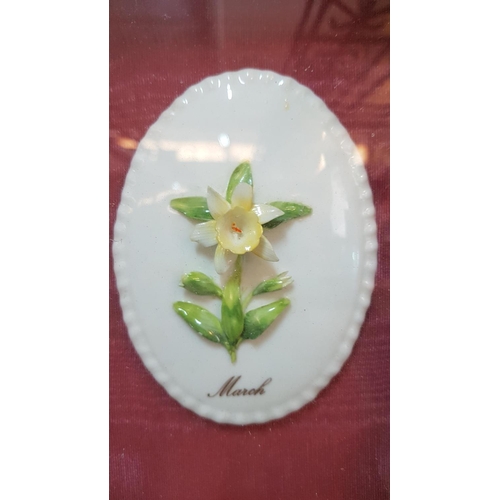 219 - Vintage Porcelain Floral Month Plates (51 x 68cm)