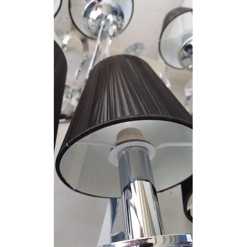 400 - 5 x 2- Arms Kumina Decor Modern Chrome / Black Wall Lights and Black Lampshades Decorated with Cryst... 