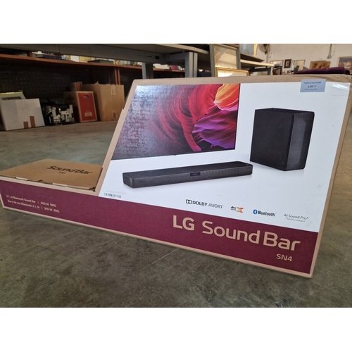 7A - LG 'SN4' Sound Bar with Wireless Subwoofer, (300W, Dolby Audio, HDMI, Bluetooth, DTS Virtual:X and A... 