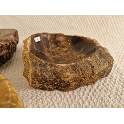 114 - Collection of 3 x Polished Stone Ashtrays, (3)