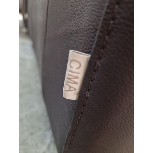 132 - 'CIMA' Brown Leather 3-Piece Suite of 2-Seater Sofa and 2 x Matching Armchairs, (3)