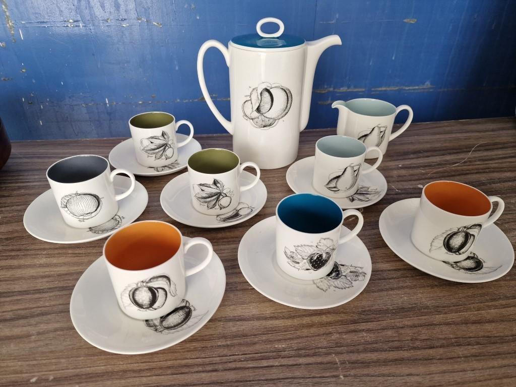 Susie Cooper (for Wedgwood) Bone China Coffee Set in the 'Black