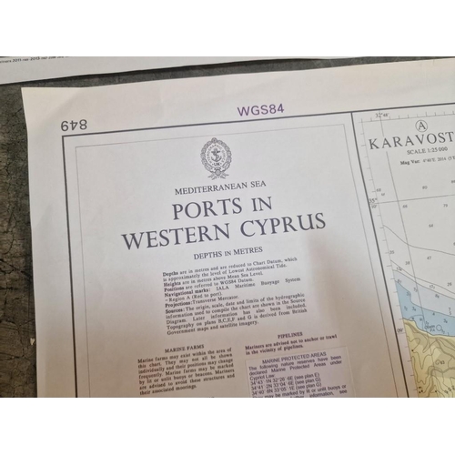 772 - Collection of British Admiralty & Other Nautical Charts; #850 Cape Aspro to Cape Pyla, #849 Ports in... 
