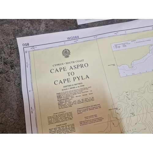 772 - Collection of British Admiralty & Other Nautical Charts; #850 Cape Aspro to Cape Pyla, #849 Ports in... 