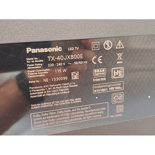 101 - Panasonic 40'' LED Smart TV, (Model: TX-40JX800E), * Basic Test & Working *, Nb. No Remote Control

... 