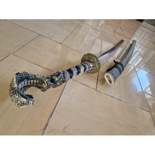 83 - Ornamental Katana / Samurai Style Sword with King Cobra Handle and Decorative Scabbard