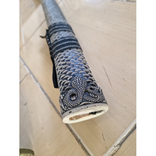 83 - Ornamental Katana / Samurai Style Sword with King Cobra Handle and Decorative Scabbard
