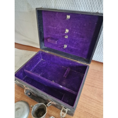 85 - Vintage Box with Interesting Collection of Items; 1989 Cyprus 50 Cent Bank Note, Various Coins, Mili... 
