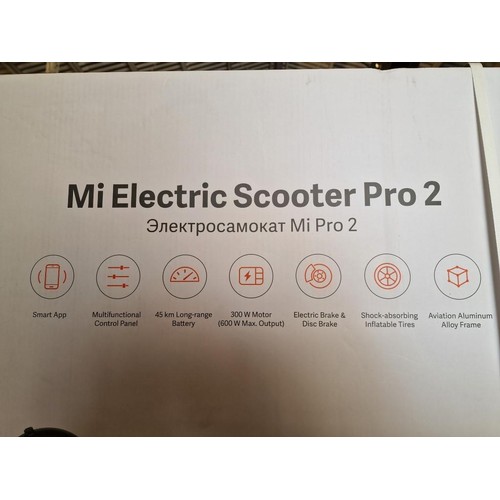 61 - Xiaomi Mi Electric Scooter, Model: Pro2. LED Display, 3-Speed, Smart Phone Enabled, etc, Max Speed 1... 