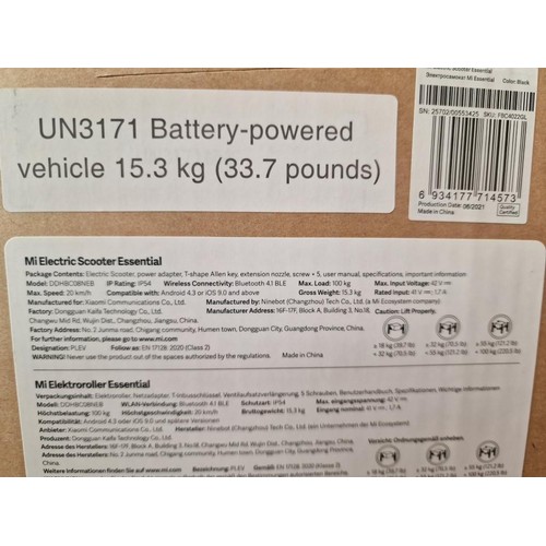 70 - Xiaomi Mi Electric Scooter, Model: Essential. LED Display, 3-Speed, Smart Phone Enabled, etc, Max Sp... 