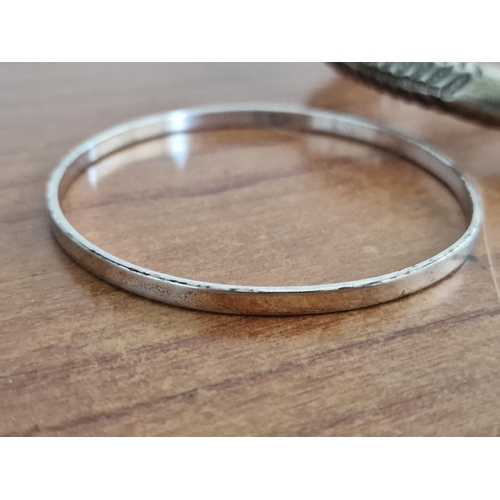 769 - Silver Plated Bangle Bracelet, Together with Hand Made White Metal Bangle Bracelet, (2)