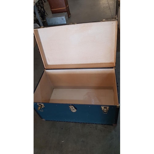 108 - Mossman Green Shipping Trunk Circa 1950 with Clasps & Handles (90 x 52 x 50cm)