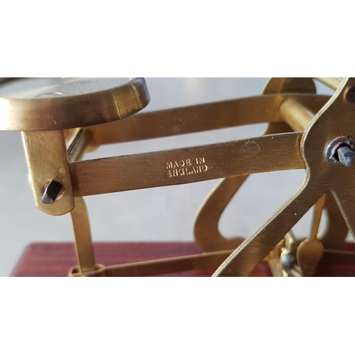 116 - Royal Mail Brass Postal Scales on Wooden Plinth Complete with Brass Weights