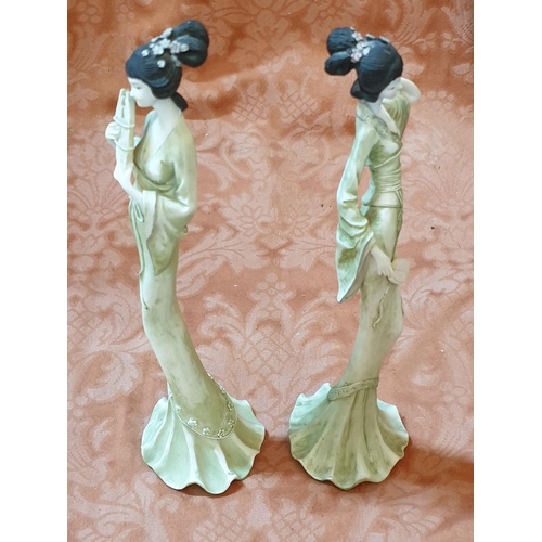 71 - 6 x Porcelain Oriental Lady Figurine Plus 1 Leonardo Collection of Lady Figurine
