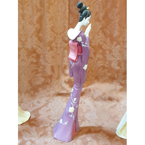 71 - 6 x Porcelain Oriental Lady Figurine Plus 1 Leonardo Collection of Lady Figurine