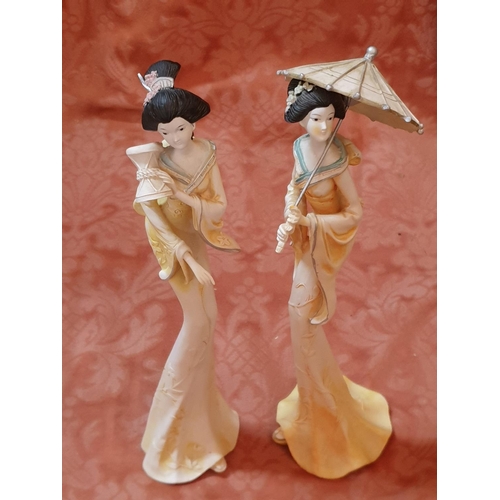 71 - 6 x Porcelain Oriental Lady Figurine Plus 1 Leonardo Collection of Lady Figurine