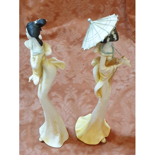 71 - 6 x Porcelain Oriental Lady Figurine Plus 1 Leonardo Collection of Lady Figurine