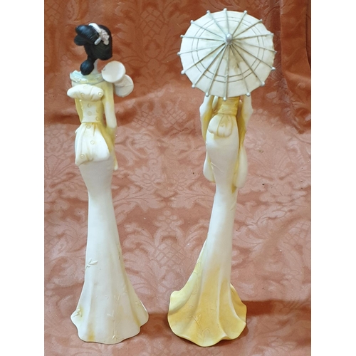 71 - 6 x Porcelain Oriental Lady Figurine Plus 1 Leonardo Collection of Lady Figurine