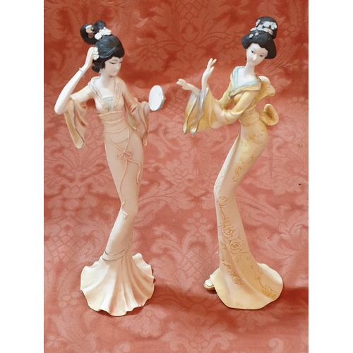 71 - 6 x Porcelain Oriental Lady Figurine Plus 1 Leonardo Collection of Lady Figurine