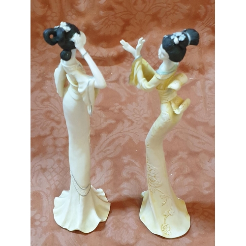 71 - 6 x Porcelain Oriental Lady Figurine Plus 1 Leonardo Collection of Lady Figurine