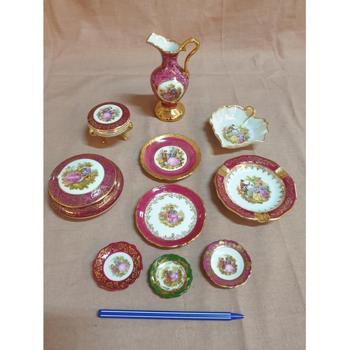 72 - 8 x Limoges of France Porcelain Pieces inc; Jug, Lidded Pot, and 2 x Other Odd Pieces of Limoge Porc... 