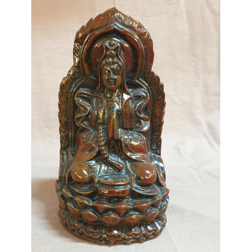 75 - Set of 6 x Miniature Buddhas (H:4.5cm) Together with 2 x Buddhas (H:12cm) and Female Deity (H:18cm)