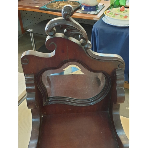 76 - Victorian Bracket with Shaped Bevelled Mirror and Drawer (48 x 26.5 x 23cm)