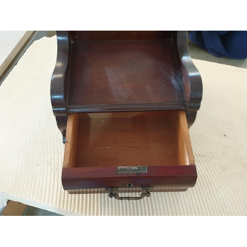 76 - Victorian Bracket with Shaped Bevelled Mirror and Drawer (48 x 26.5 x 23cm)