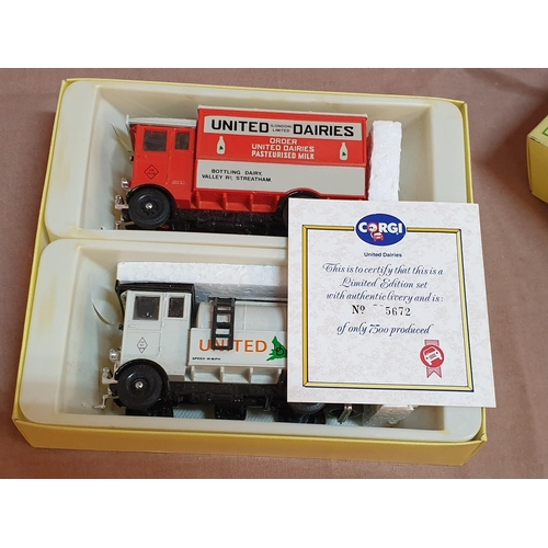 78 - Corgi Boxed Set of 2 x Dairies Limited Edition Die Cast Models