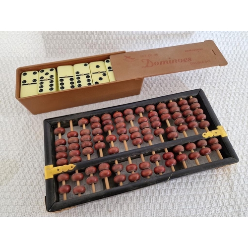 748 - Vintage 'Lotus Flower Brand' Abacus, Together with 'Aeroplane' Set of 28 Dominoes in Case, Both Made... 