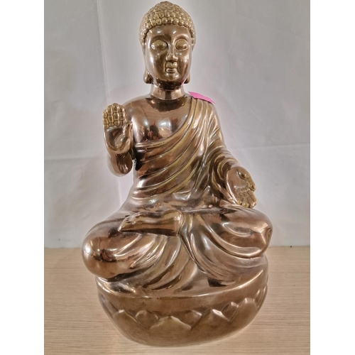 18 - Very Large Bronzed Porcelain Buddha (Overall 38 x 24cm)